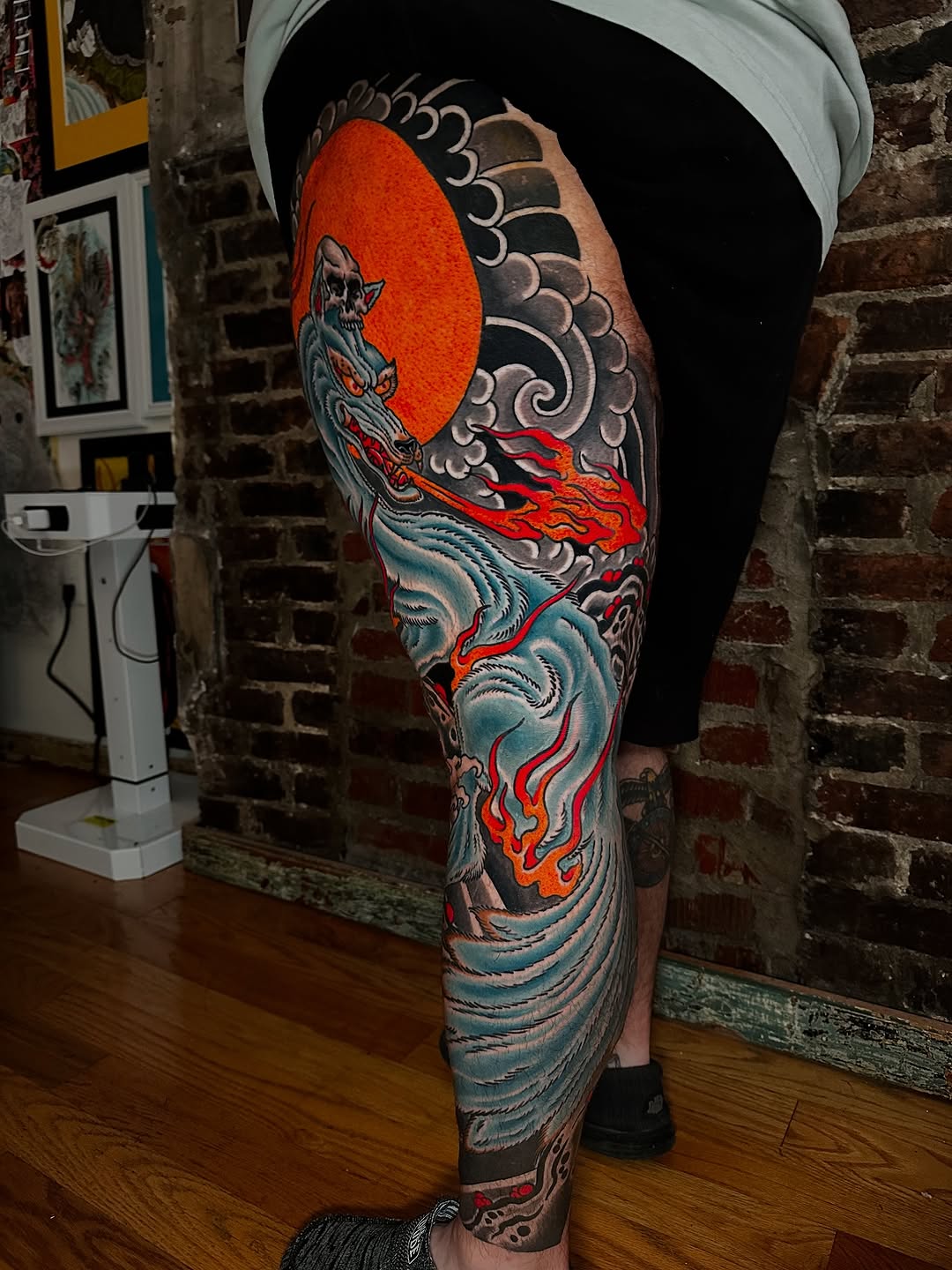 Tattoo by @old_man_rogers — japanese_irezumi, black_and_grey