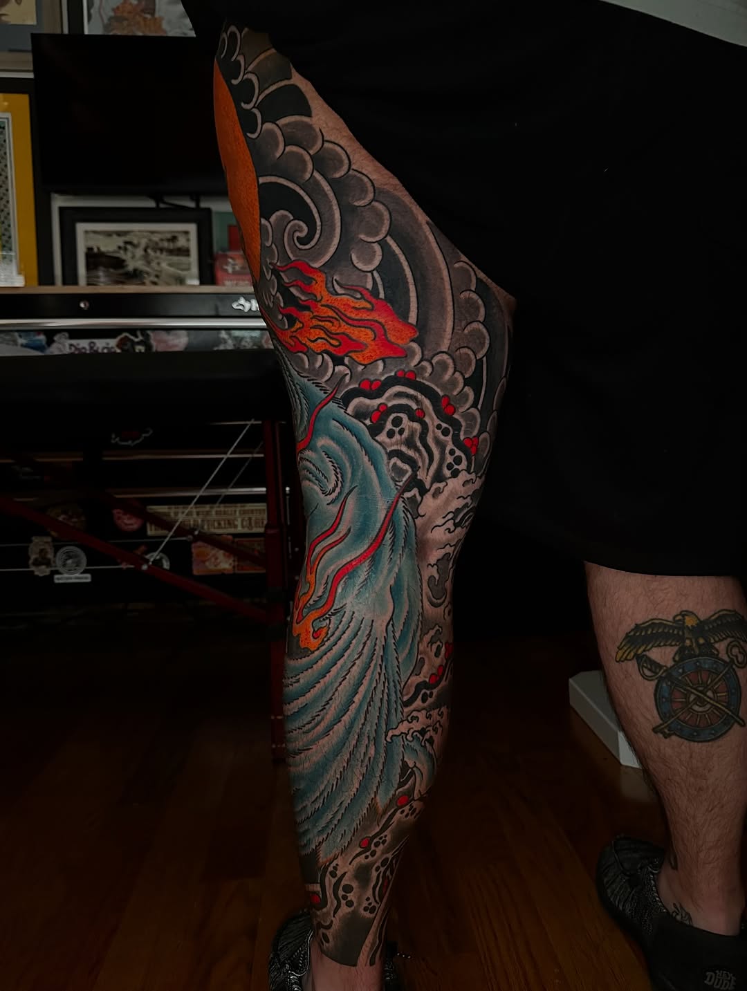 Tattoo by @old_man_rogers — japanese_irezumi, black_and_grey