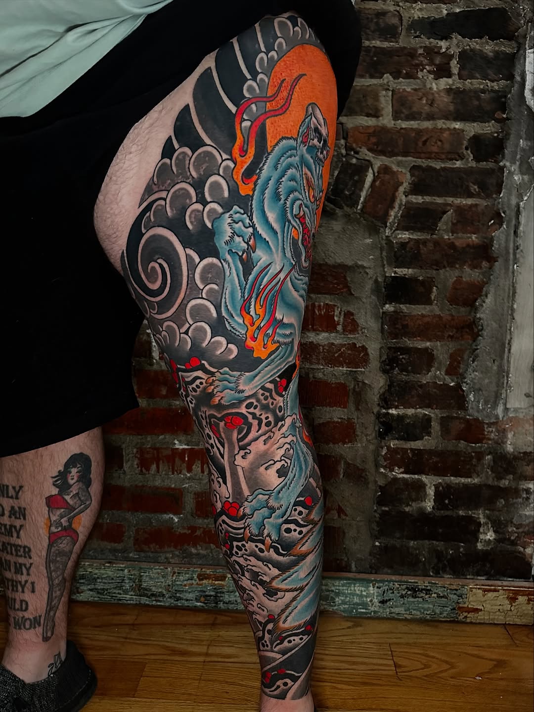 Tattoo by @old_man_rogers — japanese_irezumi, black_and_grey