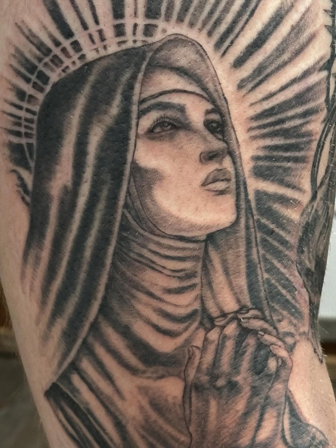 Tattoo by @artworkbyreece — black_and_grey, realism