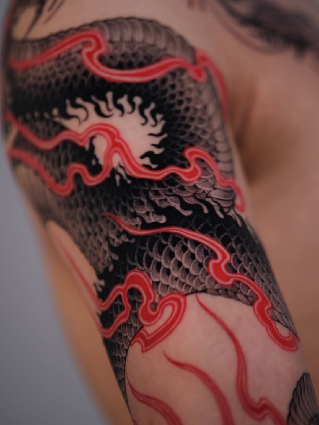 Tattoo by @bayun.tattoos โ japanese_irezumi, black_and_grey