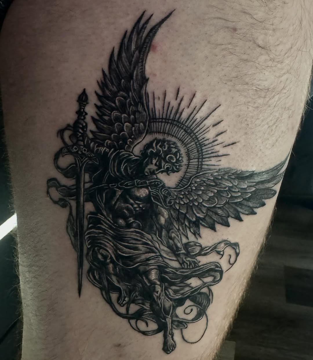 Tattoo by @giigiitatts — dark_realism, black_and_grey