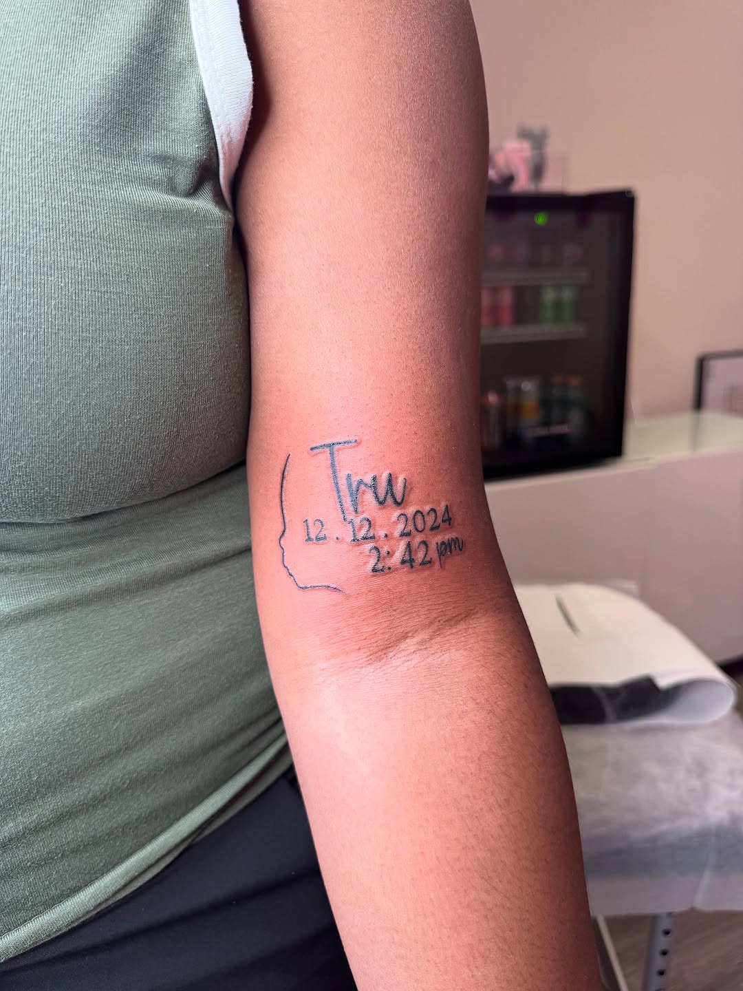 Tattoo by @sierrathetattooartist — lettering_script, fine_line