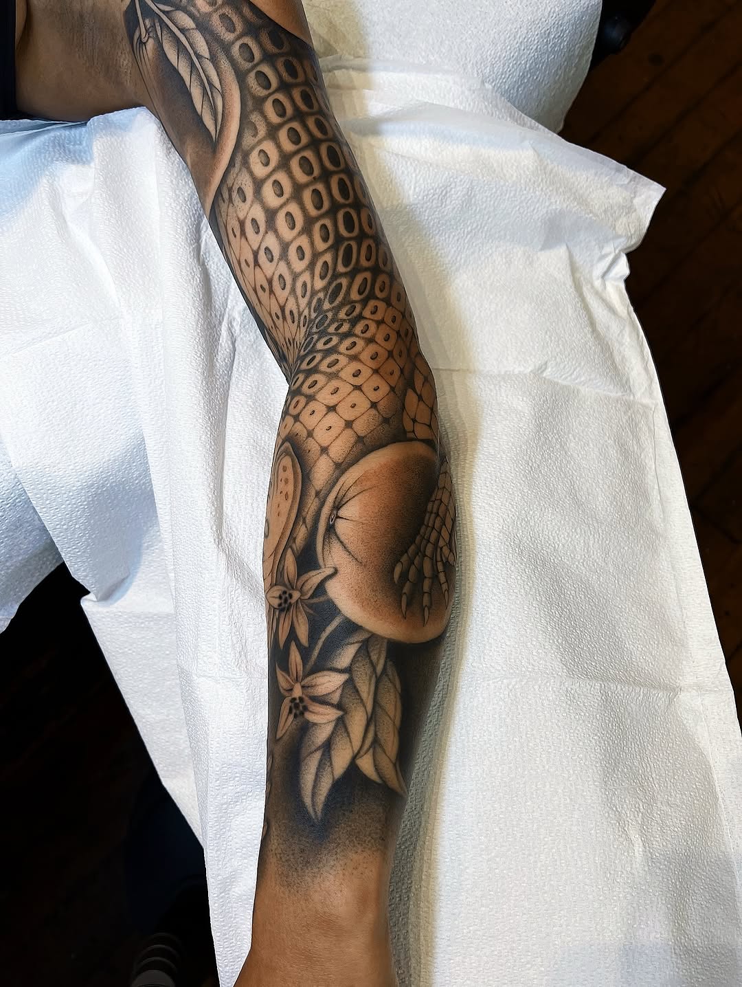 Tattoo by @mickeyycarlisle — black_and_grey, realism
