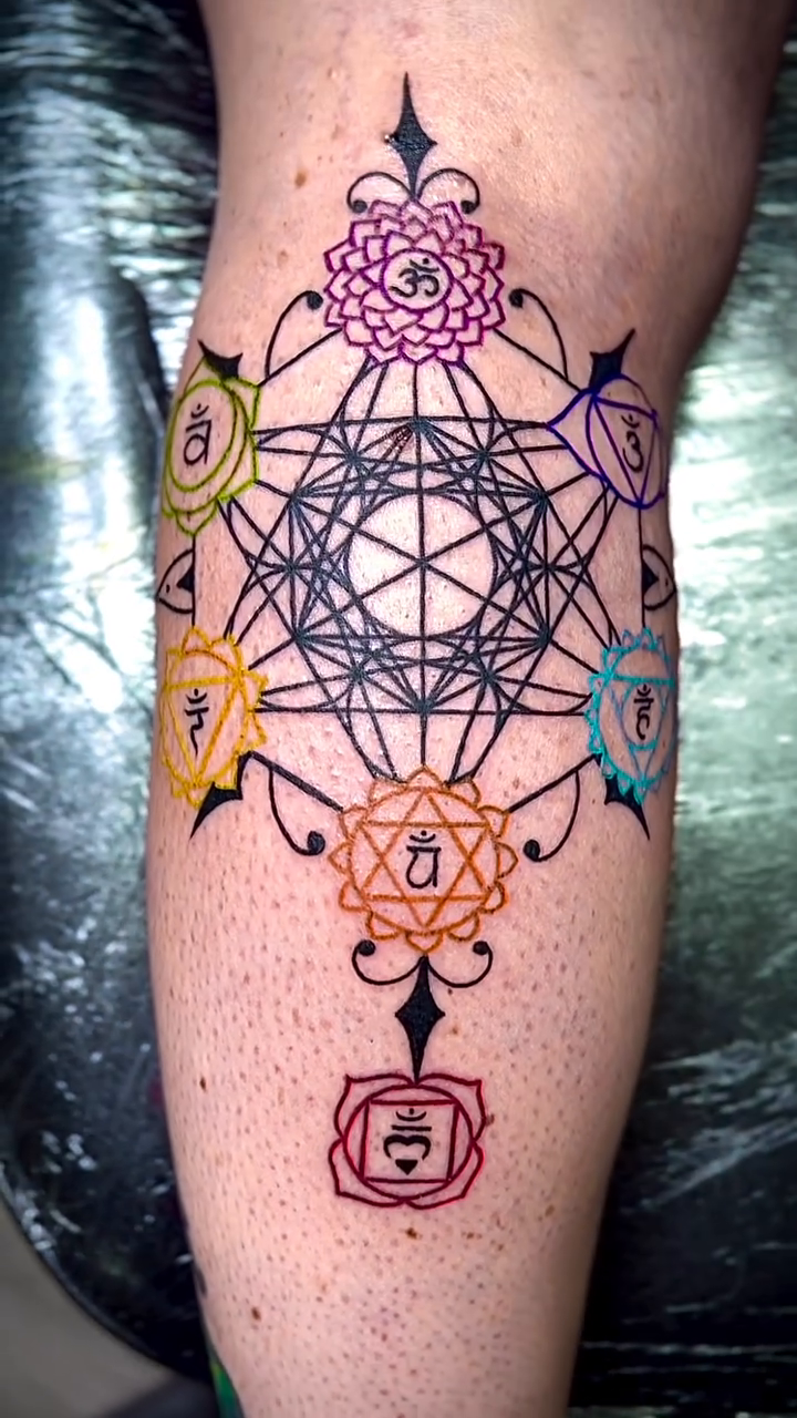Tattoo by @kittymarietattoos — geometric, dotwork