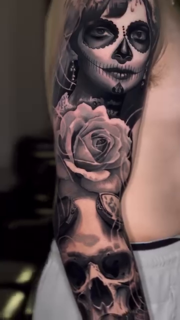 Tattoo by @monkey.tattoo.art β realism, black_and_grey