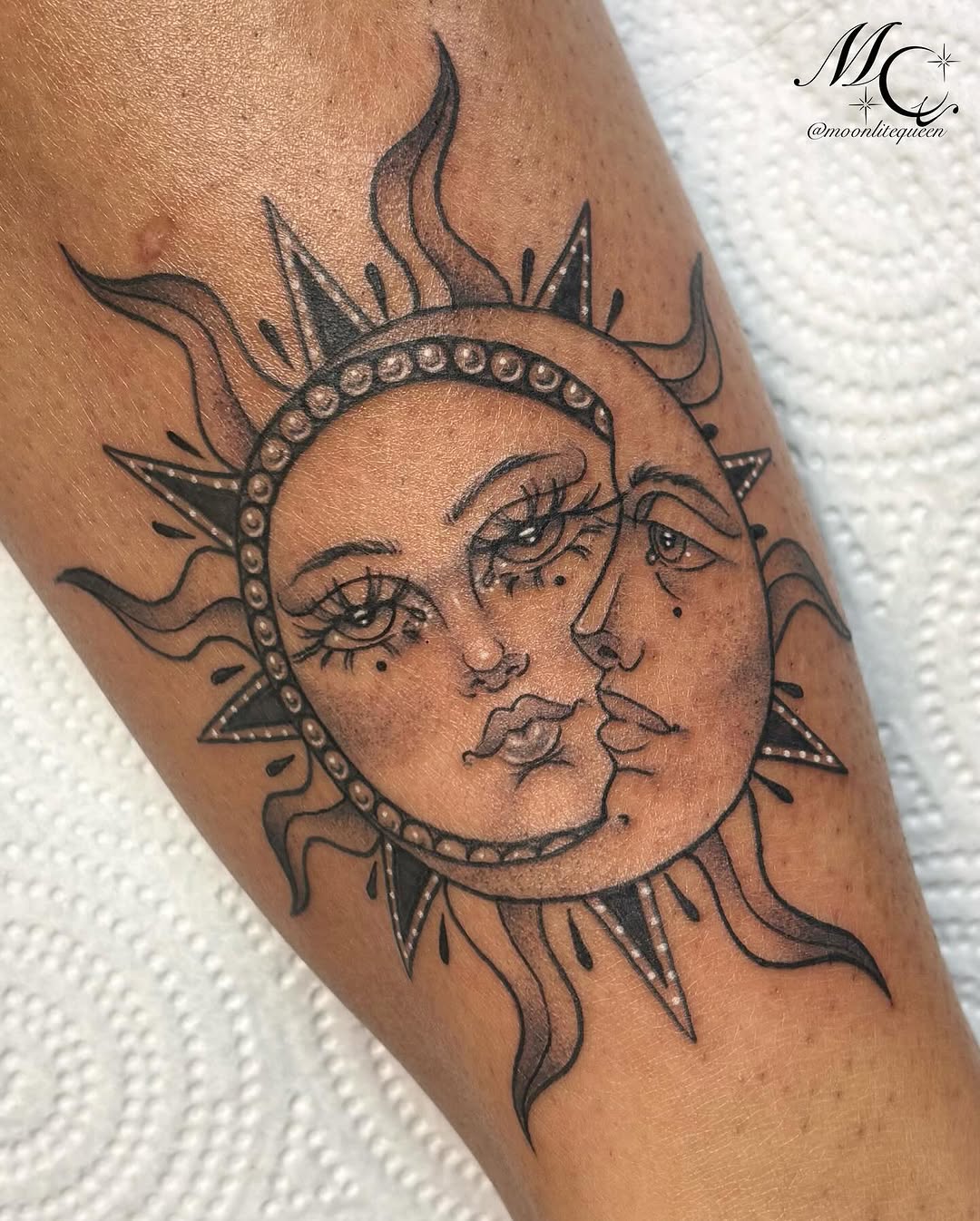 Tattoo by @moonlitequeentattooist — black_and_grey, fine_line