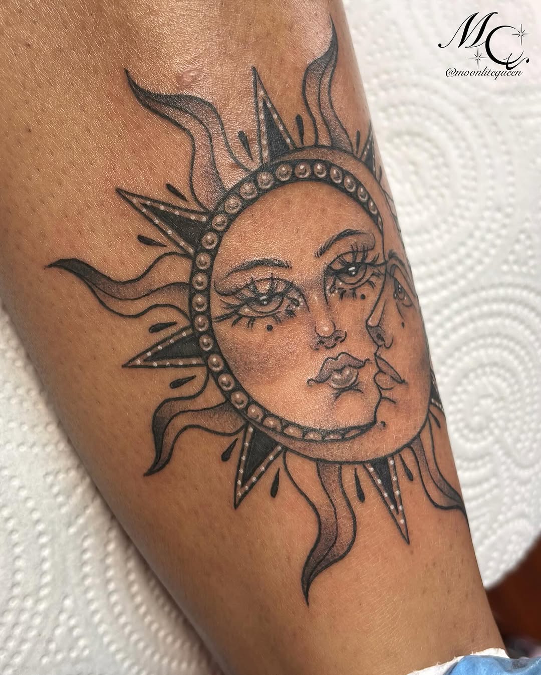 Tattoo by @moonlitequeentattooist — fine_line, black_and_grey
