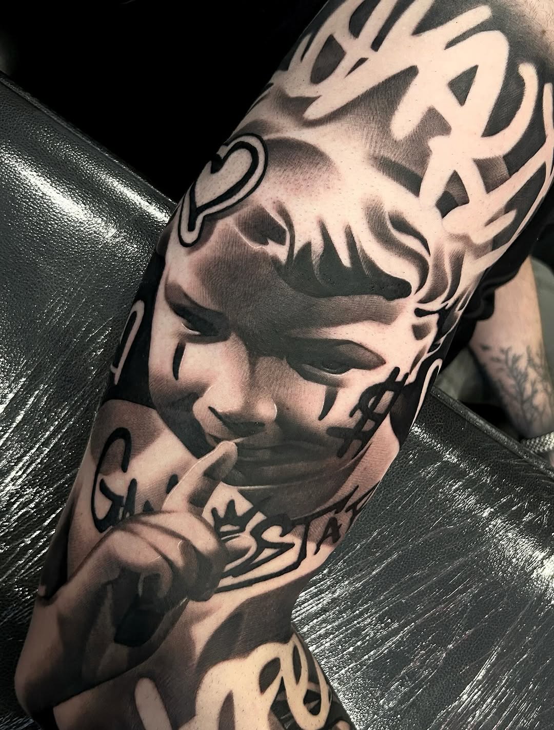 Tattoo by @harveyztattooz — realism, black_and_grey