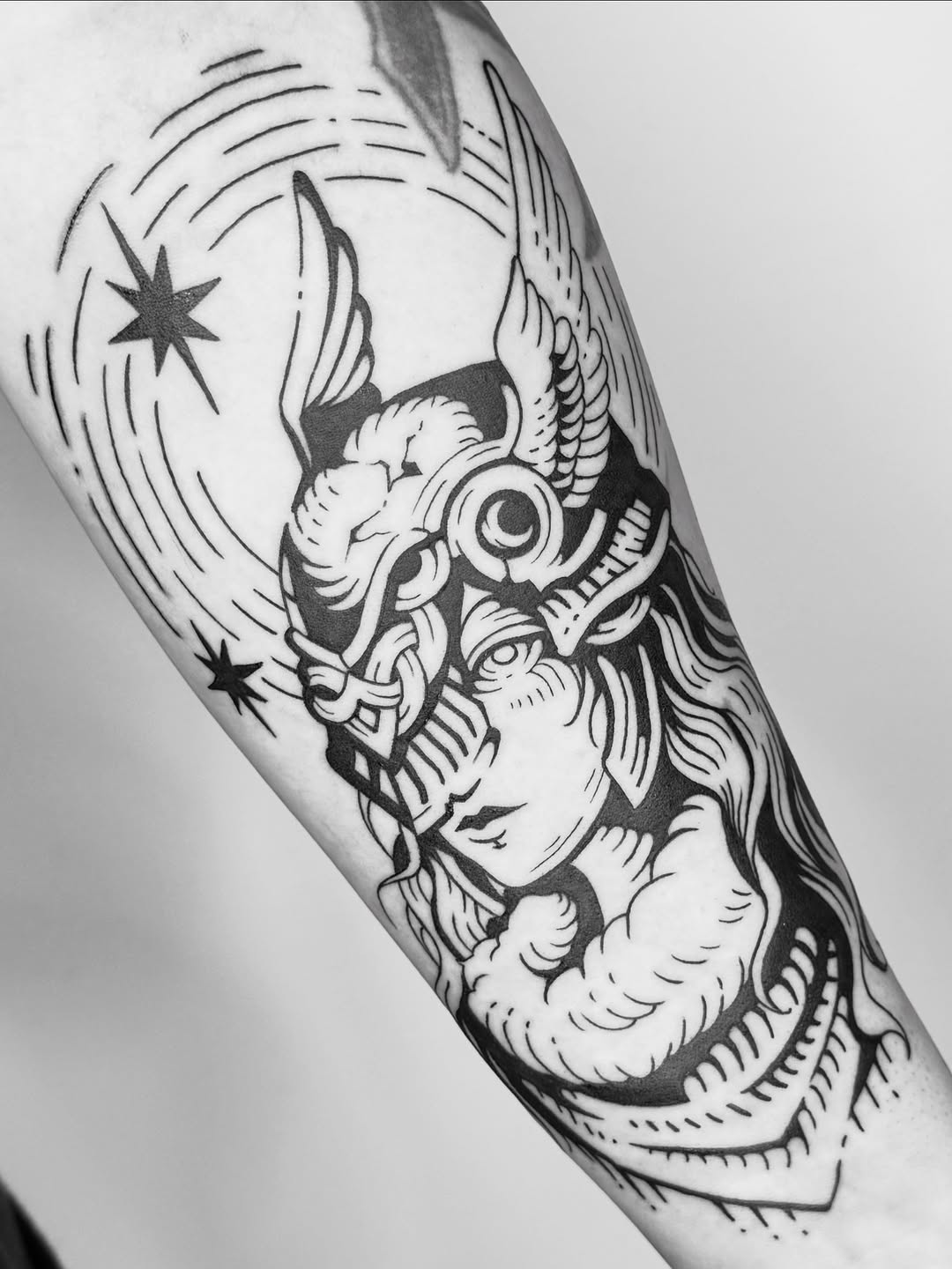 Tattoo by @sooji.tattoo — blackwork, illustrative