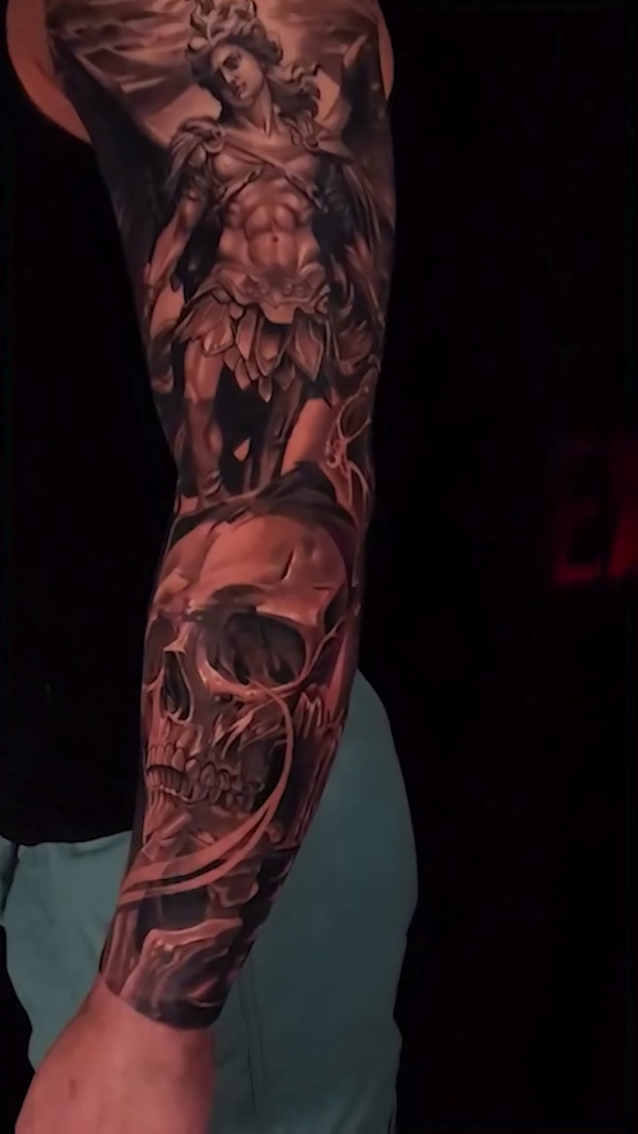 Tattoo by @jakeingersoll_sdt β realism, black_and_grey