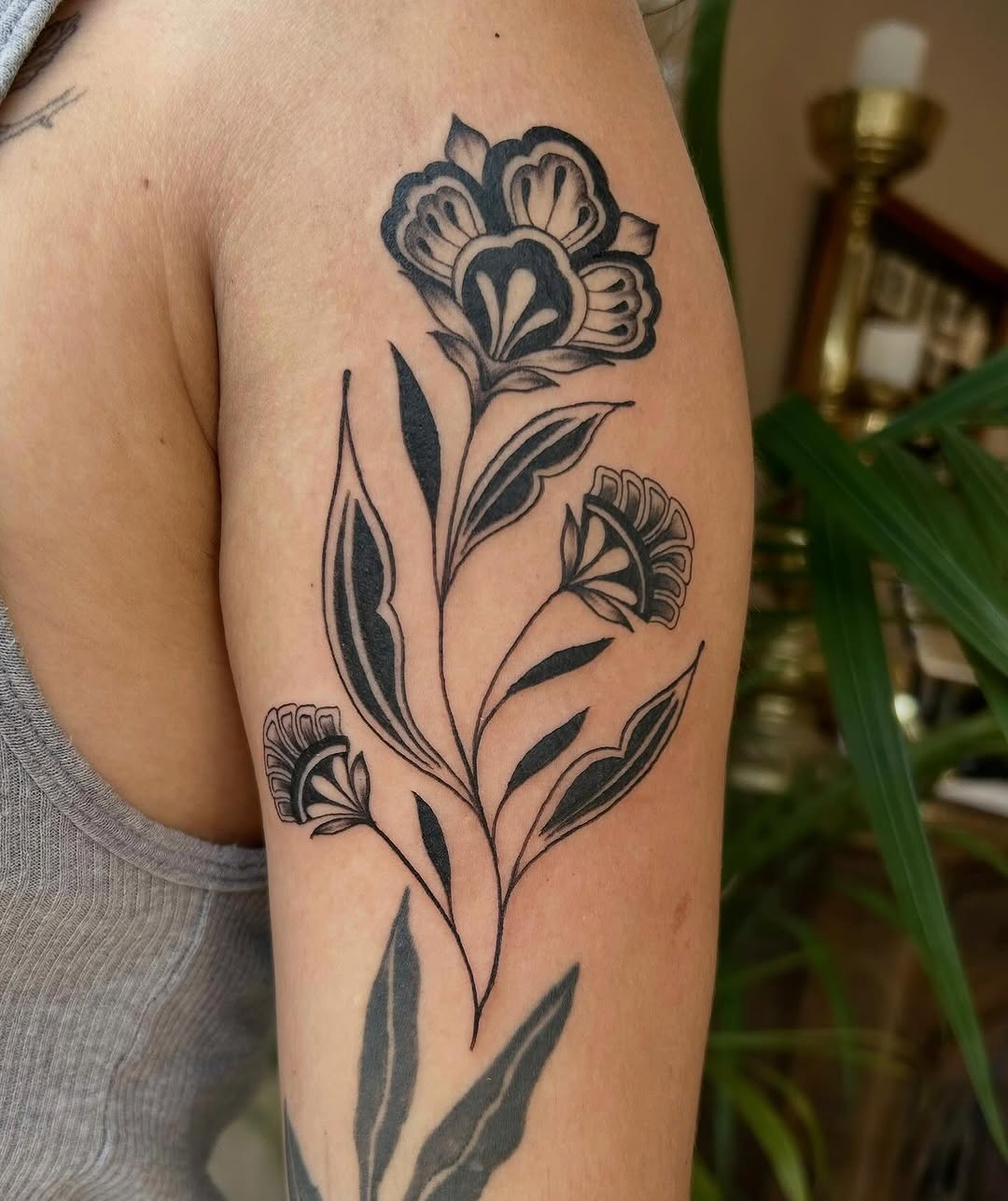 Tattoo by @elliemac.tattoos — black_and_grey, ornamental