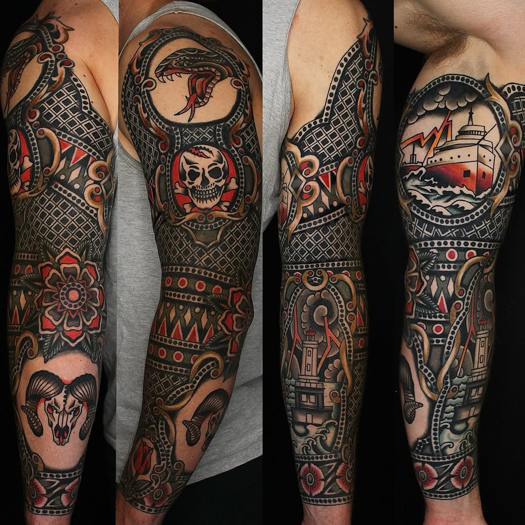 Tattoo by @dustinstemen — american_traditional, neo_traditional
