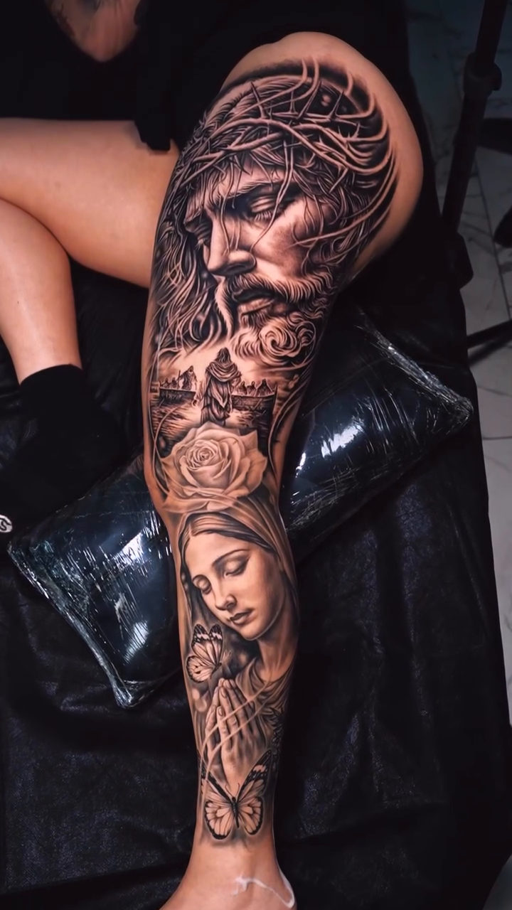 Tattoo by @brayan_ink_tattoo β realism, black_and_grey