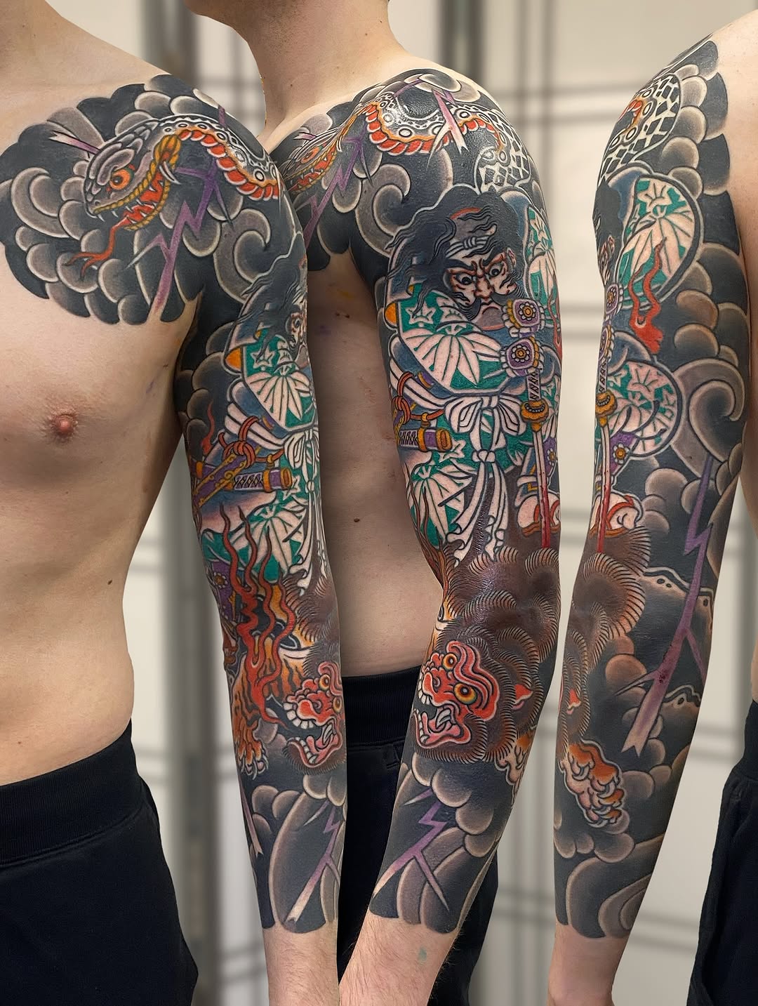 Tattoo by @adam.tennyo.tattoos — japanese_irezumi, black_and_grey