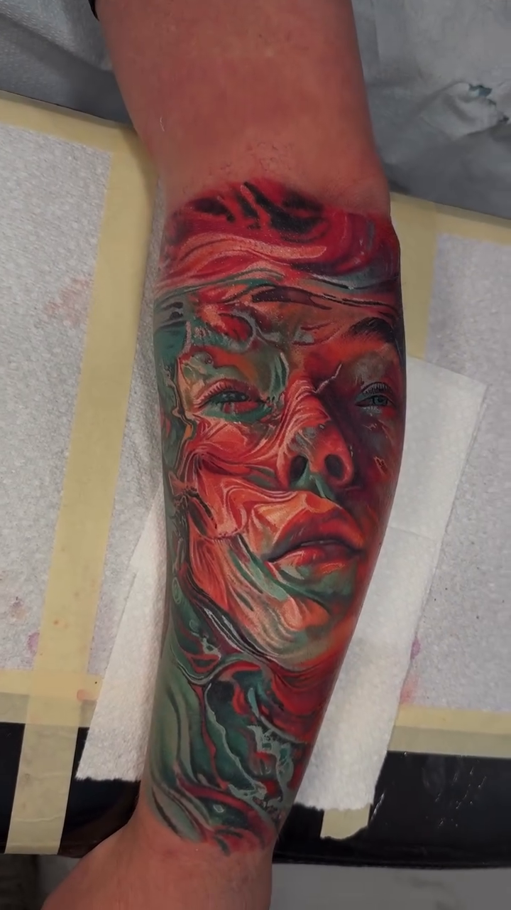 Tattoo by @dparamonov — illustrative, surrealism