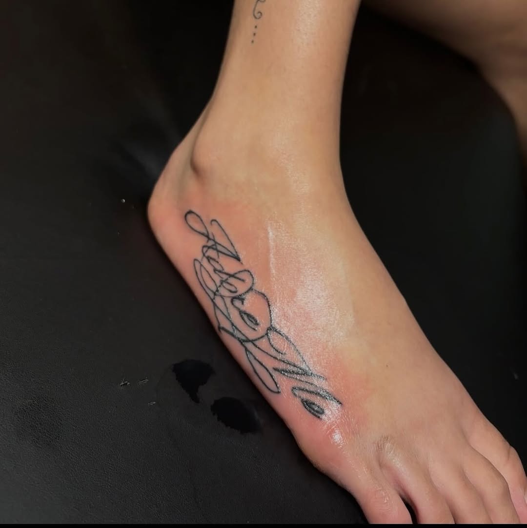 Tattoo by @mciinks — lettering_script, fine_line