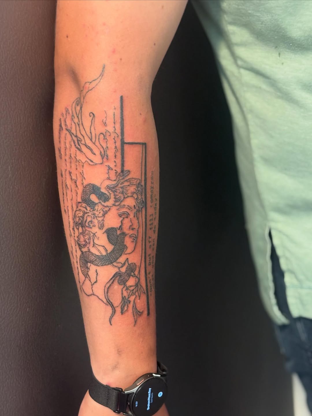Tattoo by @saltonyourtattoo — illustrative, black_and_grey