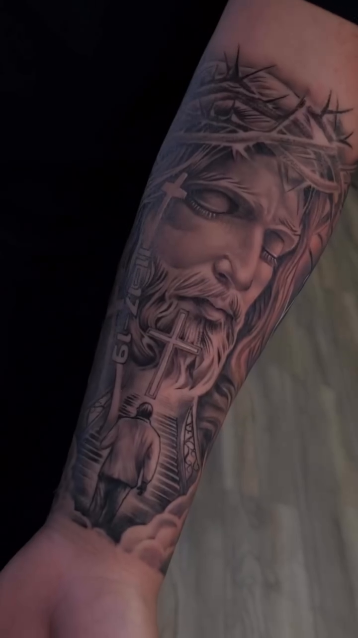 Tattoo by @stheve_blessed — realism, black_and_grey