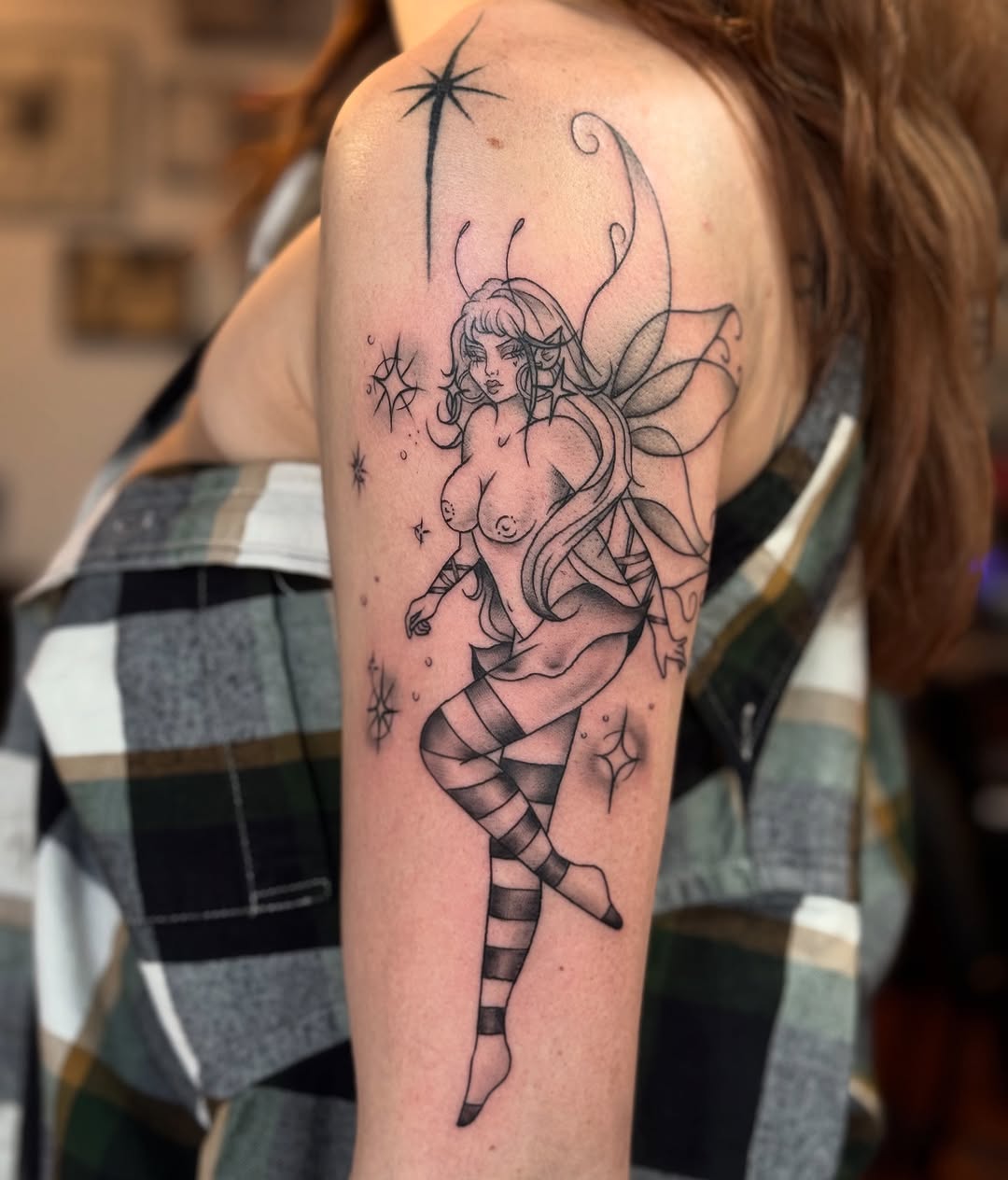 Tattoo by @josselynraetattoo — illustrative, black_and_grey