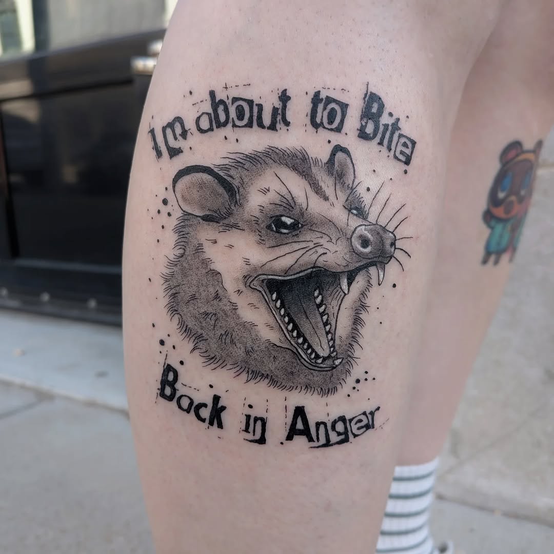 Tattoo by @damondemonink β black_and_grey, lettering_script