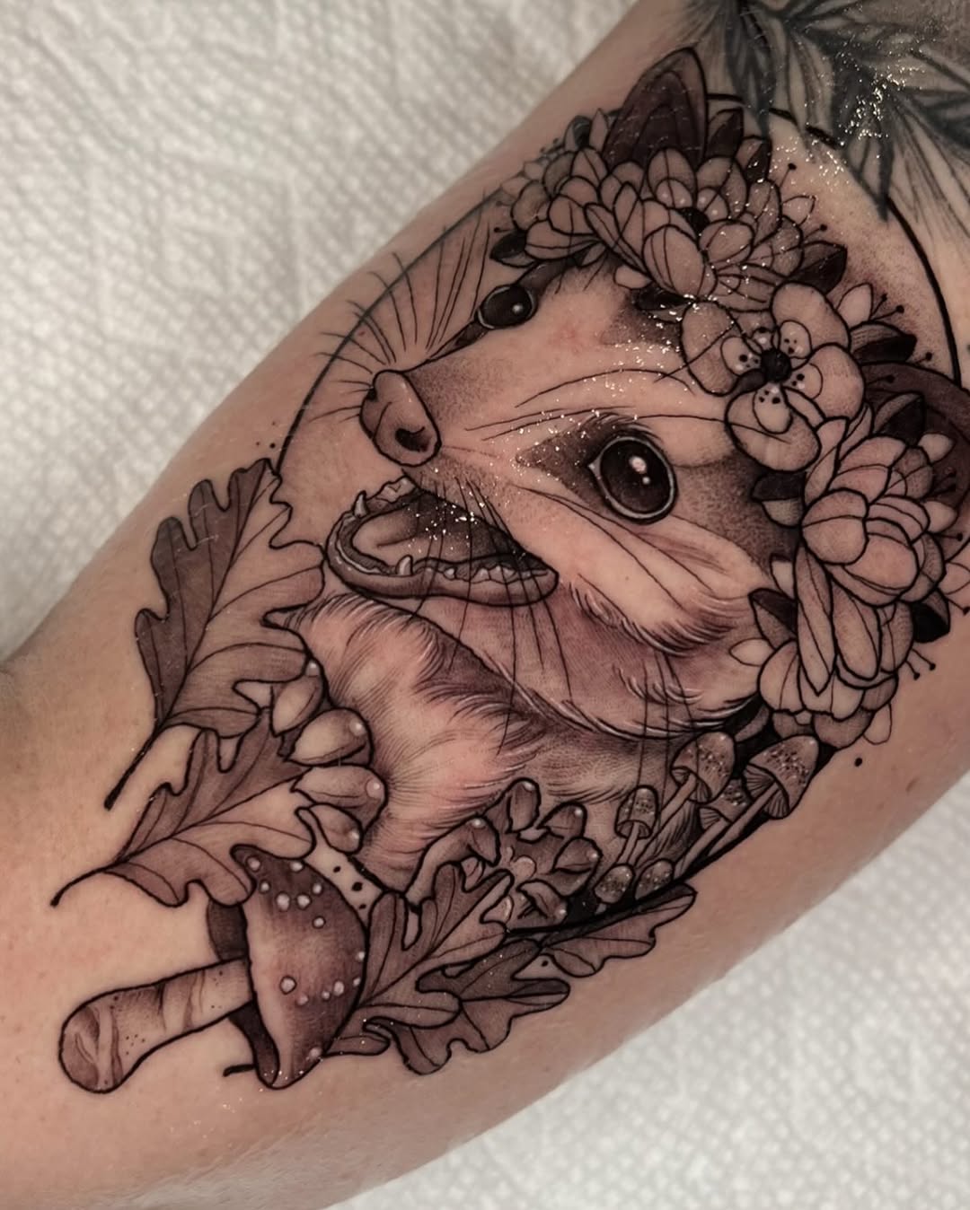 Tattoo by @the.gutter.goblin โ realism, dotwork