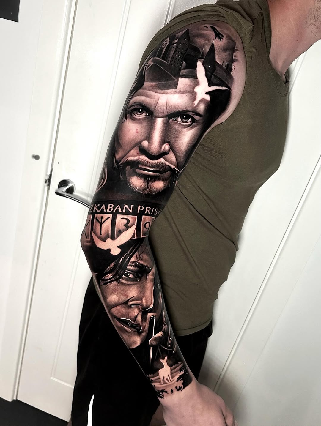 Tattoo by @harveyztattooz — realism, black_and_grey
