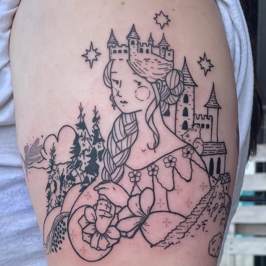 Tattoo by @goodheavenstattoos — blackwork