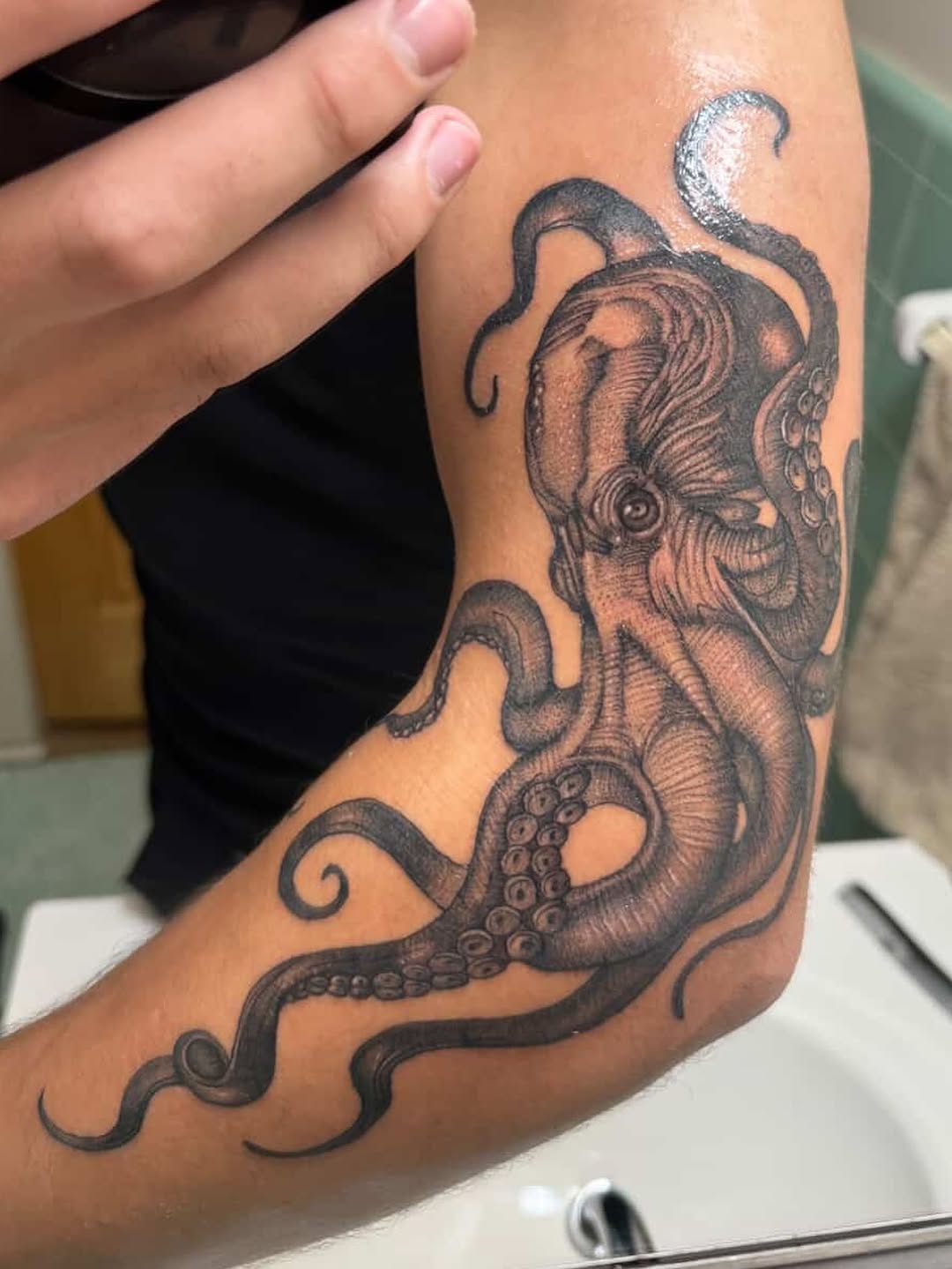 Tattoo by @ghostlyinktattoos — black_and_grey, realism