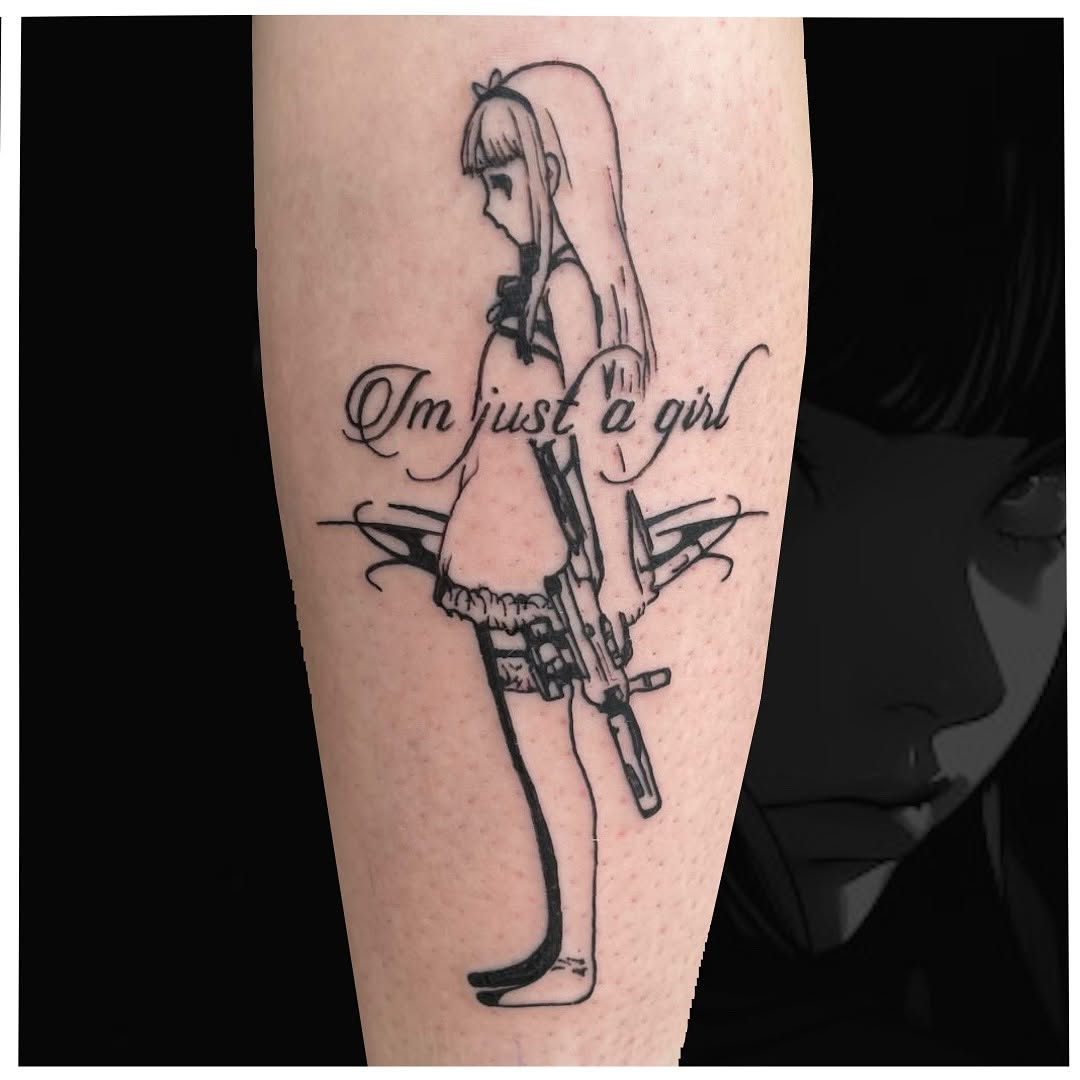Tattoo by @cxt.ink — lettering_script, anime