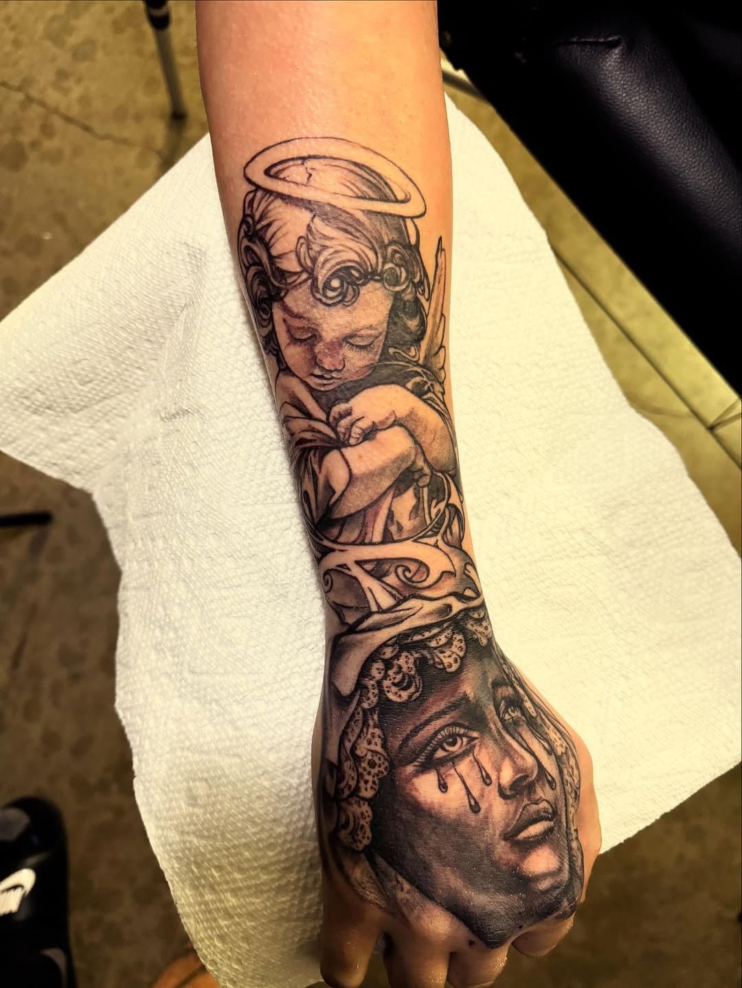 Tattoo by @inkhazmat — black_and_grey, realism