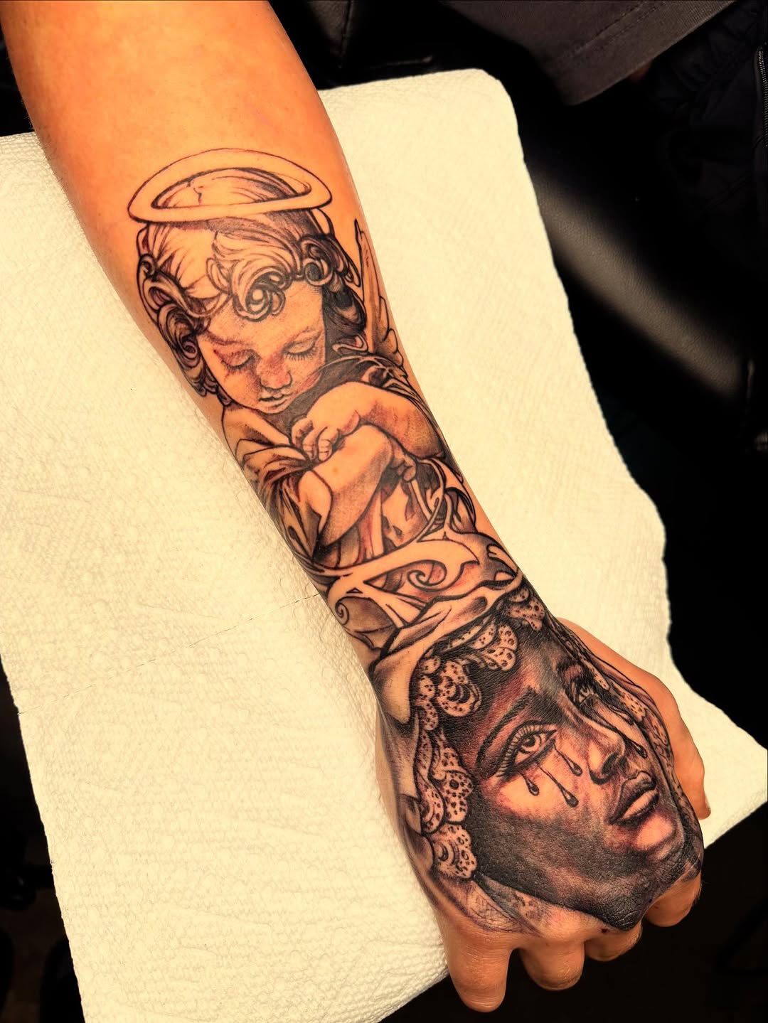 Tattoo by @inkhazmat — black_and_grey, realism