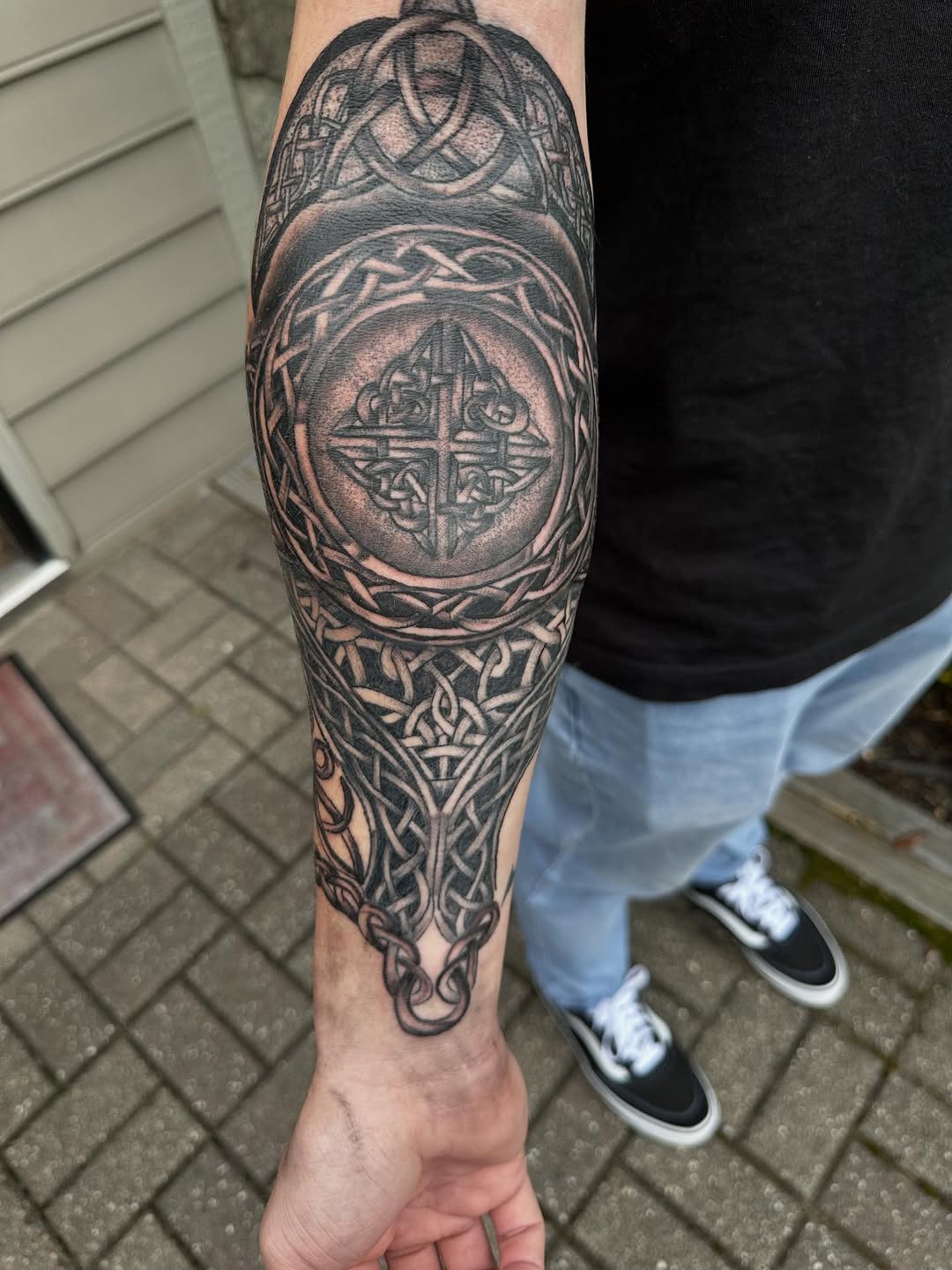 Tattoo by @tattooedwalnut — geometric, black_and_grey