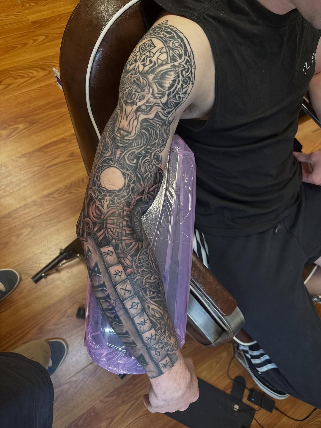 Tattoo by @tattooedwalnut — black_and_grey, geometric