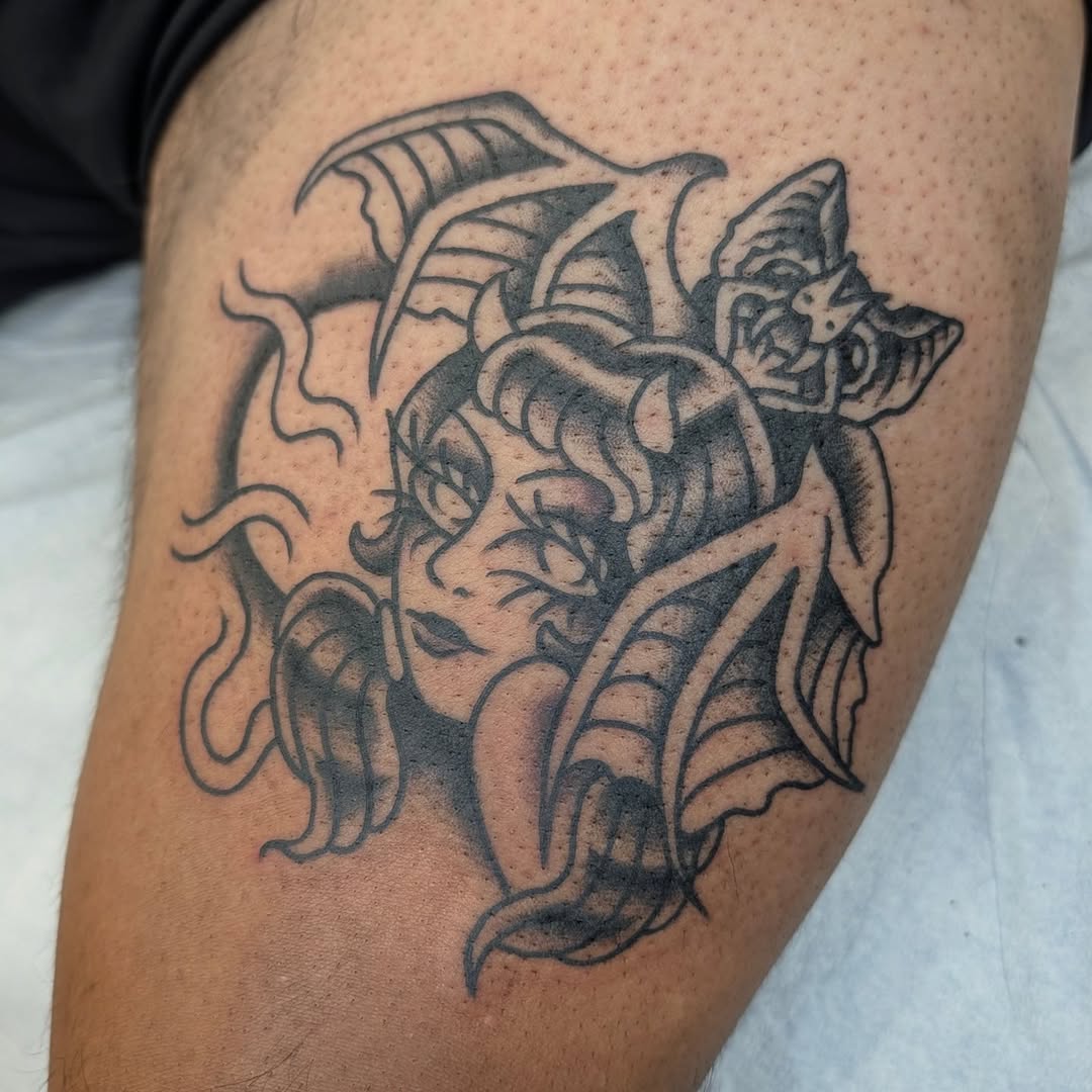 Tattoo by @kronetattoos — american_traditional, black_and_grey