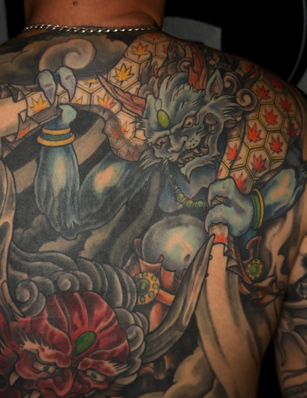 Tattoo by @artworkbyreece — japanese_irezumi, black_and_grey
