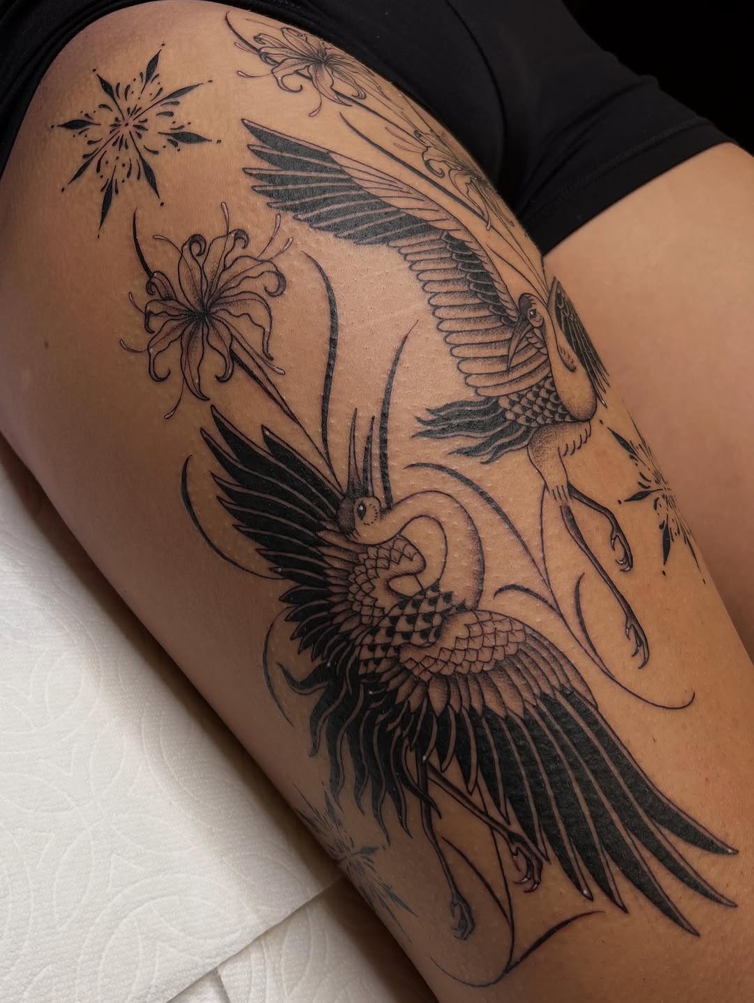 Tattoo by @molliecooltattoos — japanese_irezumi, black_and_grey