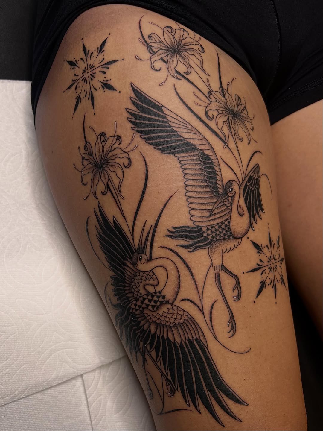 Tattoo by @molliecooltattoos — japanese_irezumi, black_and_grey