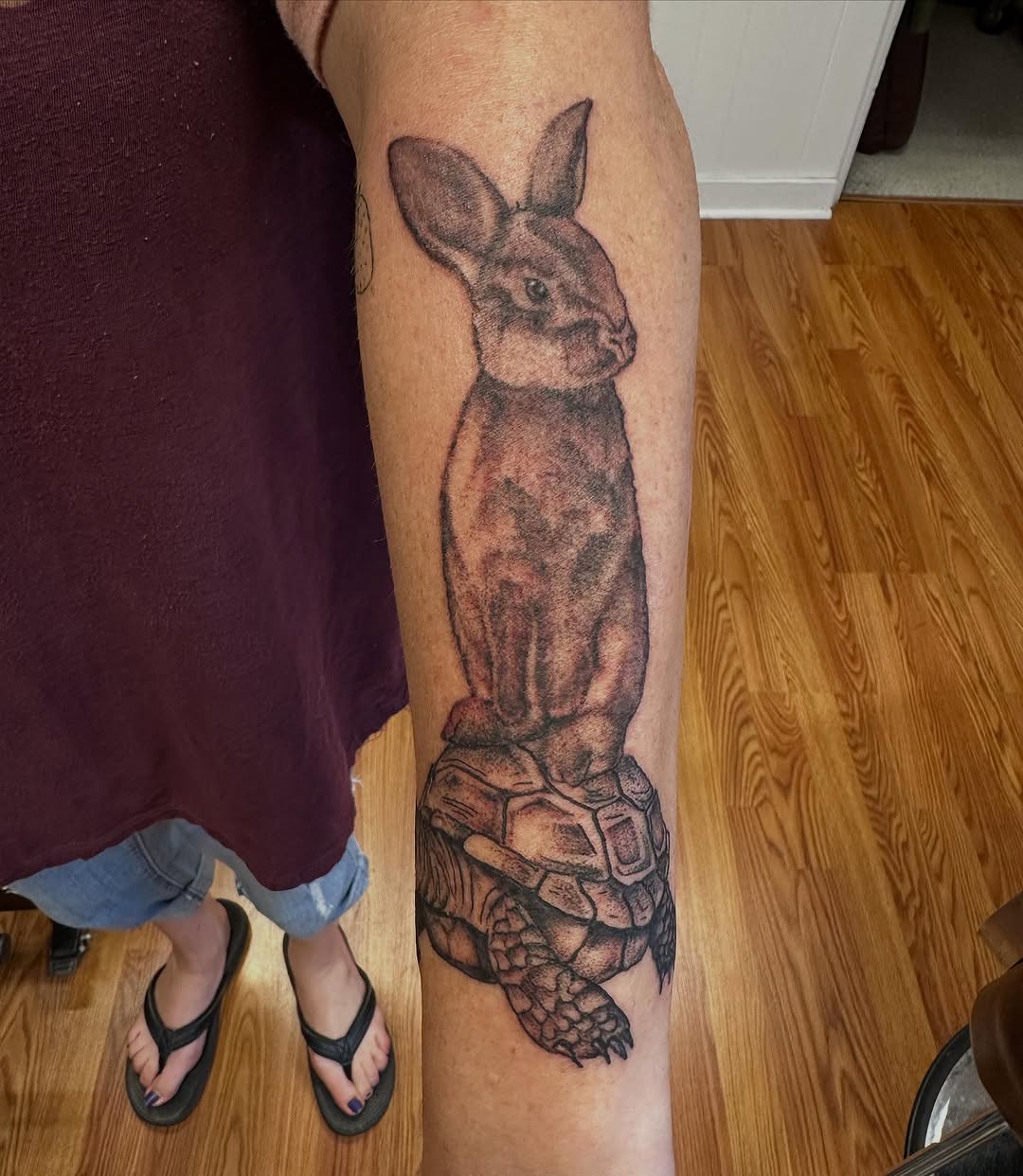 Tattoo by @tattooedwalnut — realism, black_and_grey