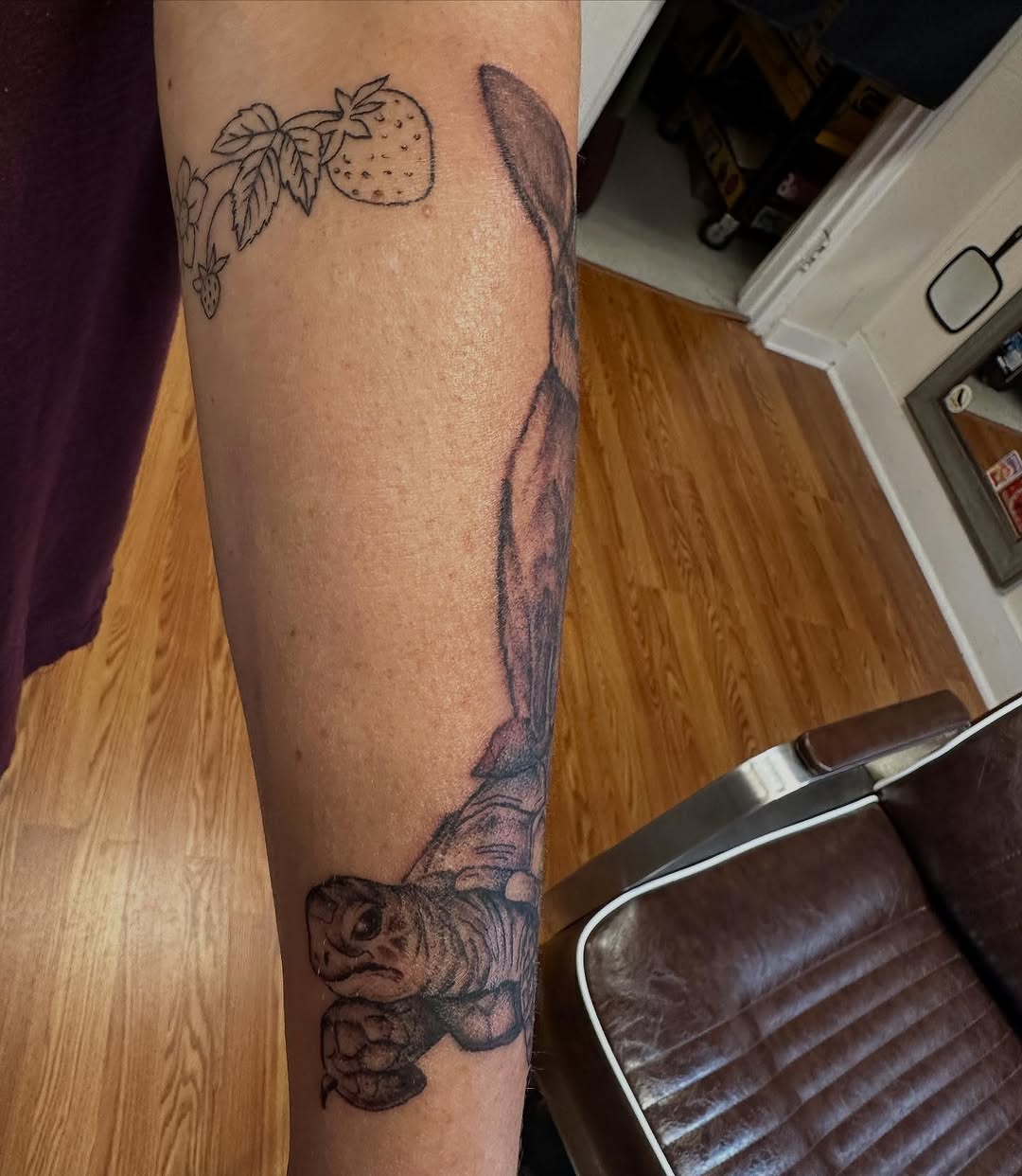 Tattoo by @tattooedwalnut — black_and_grey, realism