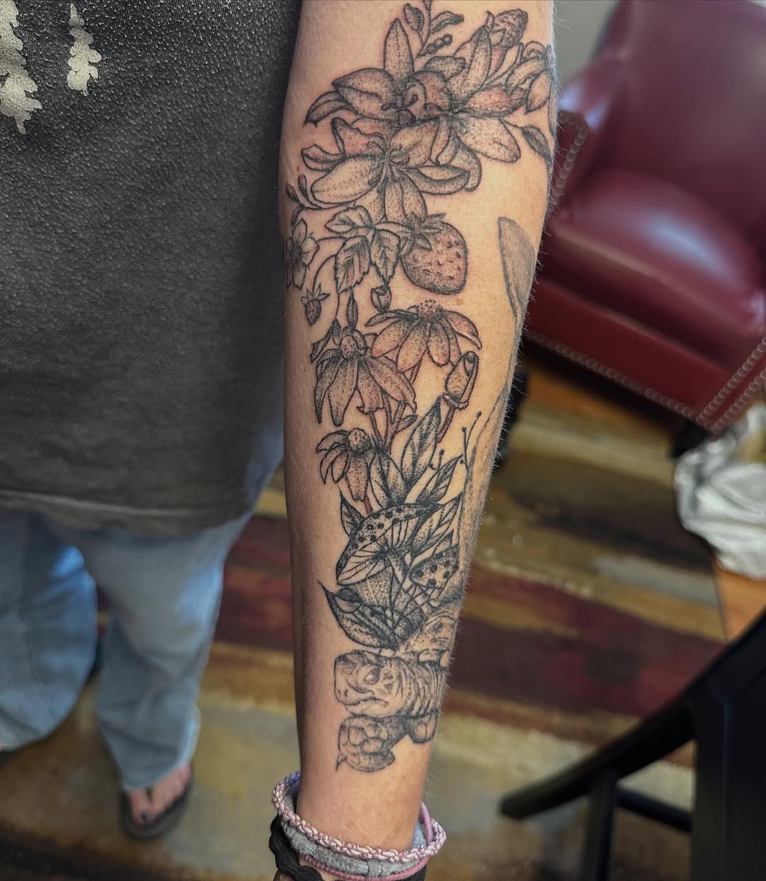 Tattoo by @tattooedwalnut — dotwork, illustrative