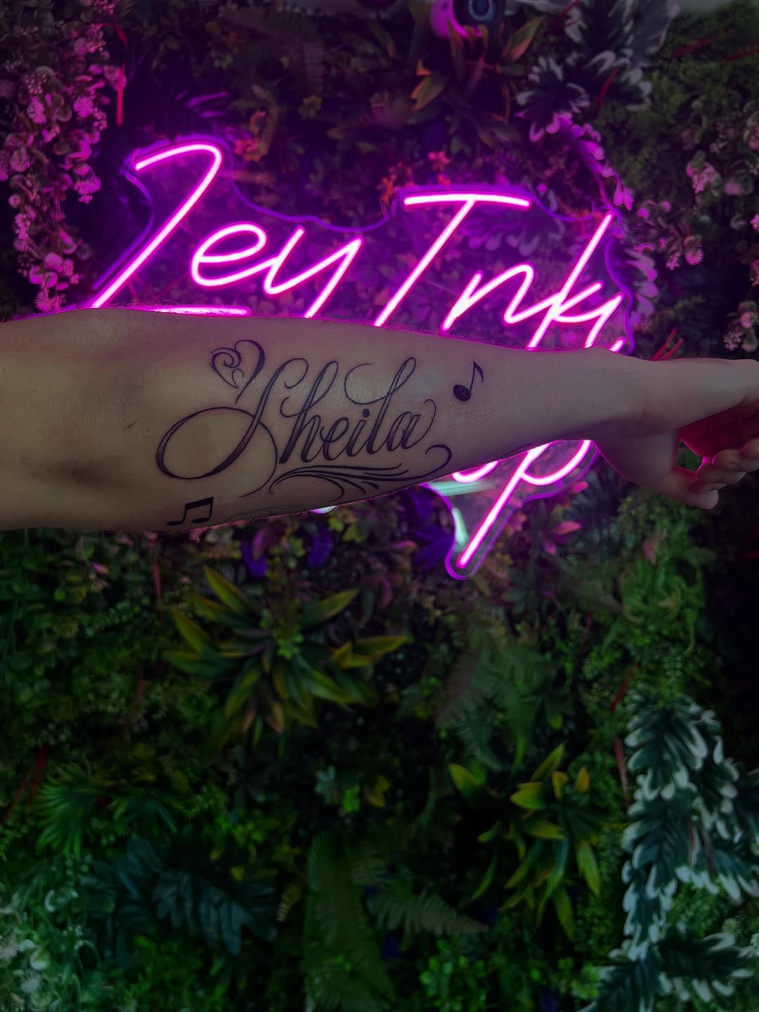 Tattoo by @leftnito โ lettering_script, fine_line