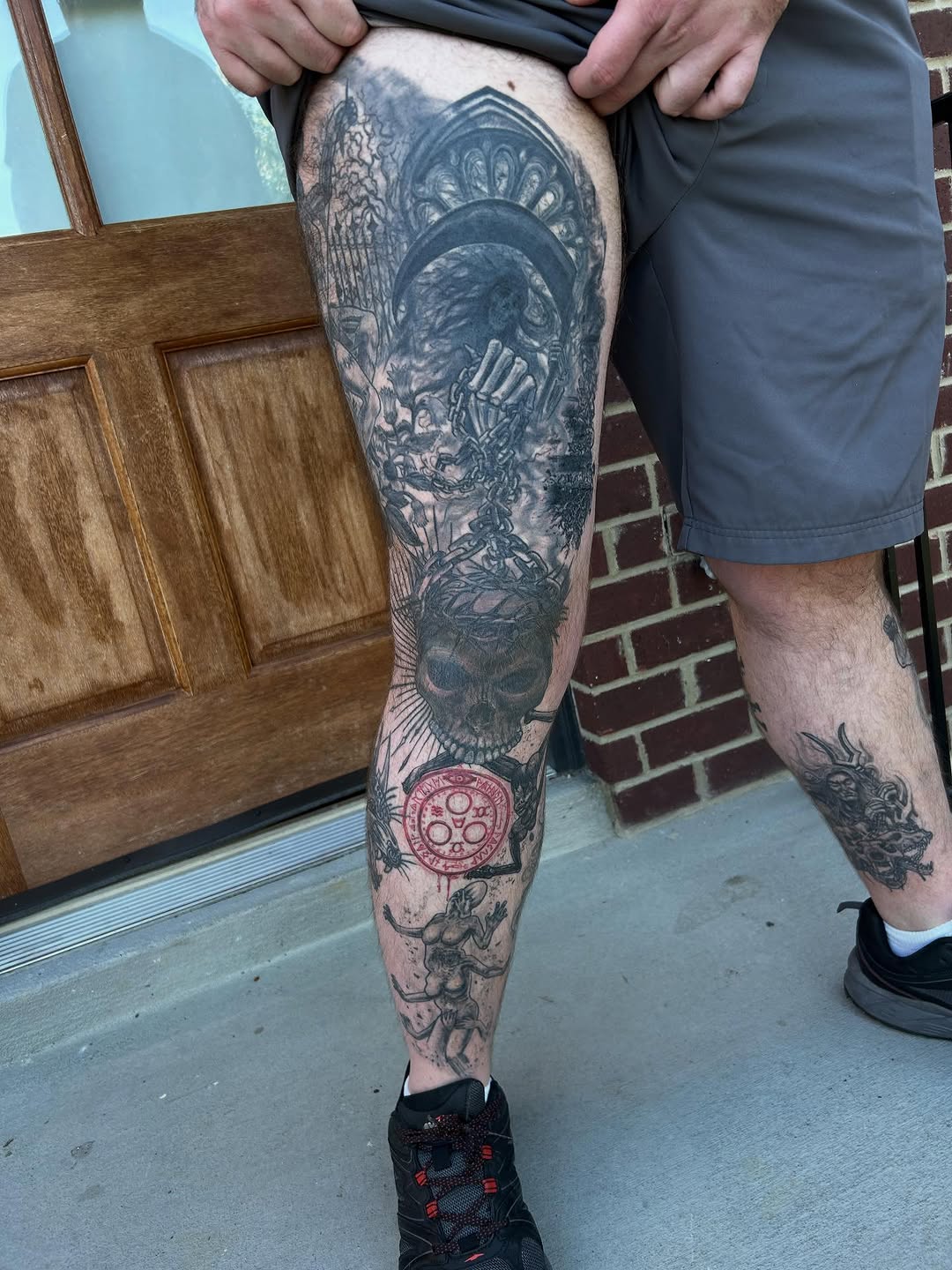 Tattoo by @bhendrixart โ black_and_grey, dark_realism