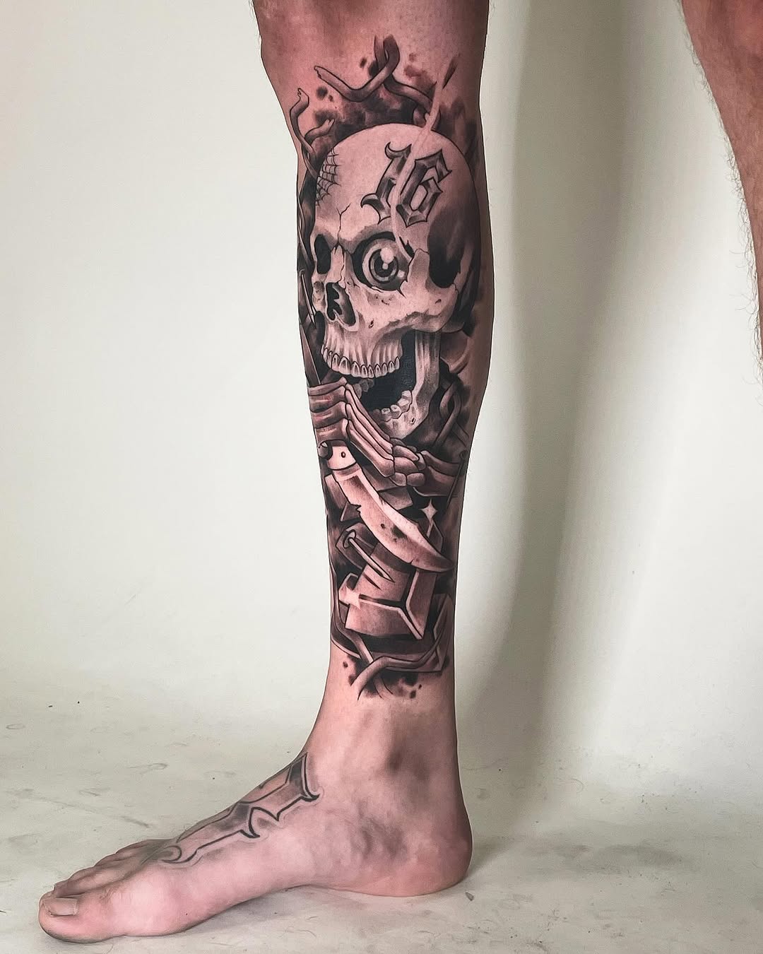 Tattoo by @leperemael — black_and_grey, realism