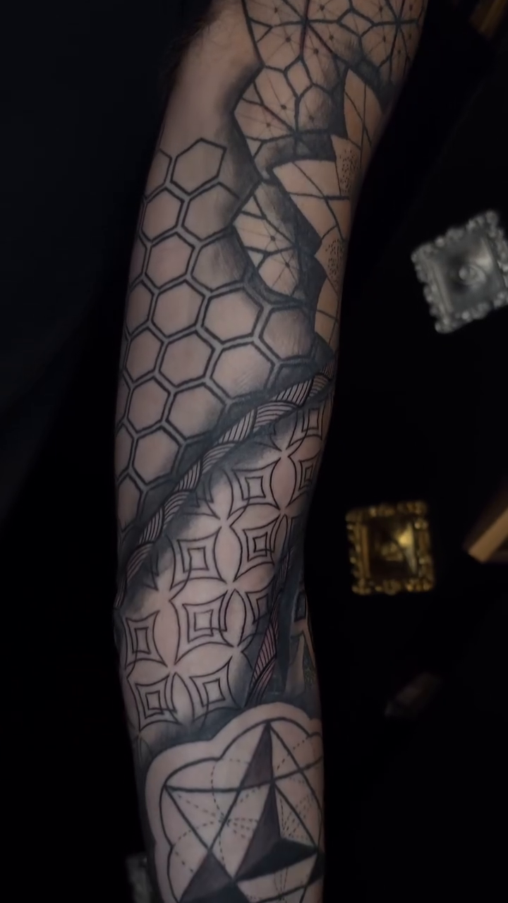 Tattoo by @tattoosbyian_d — geometric, black_and_grey