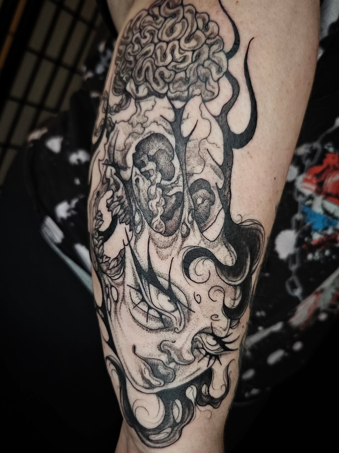 Tattoo by @pin.poked_ β blackwork, dotwork