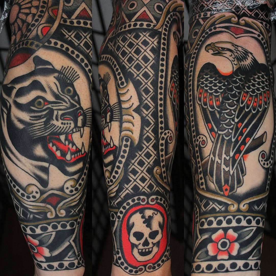 Tattoo by @dustinstemen — american_traditional, blackwork