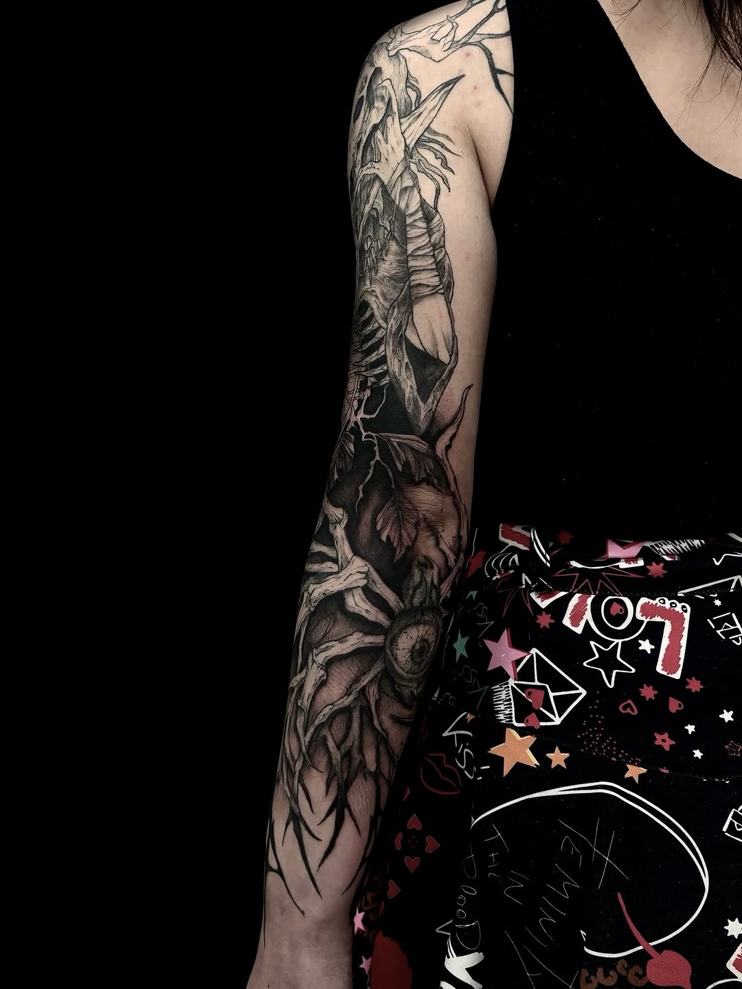 Tattoo by @ariusink โ dark_realism, black_and_grey