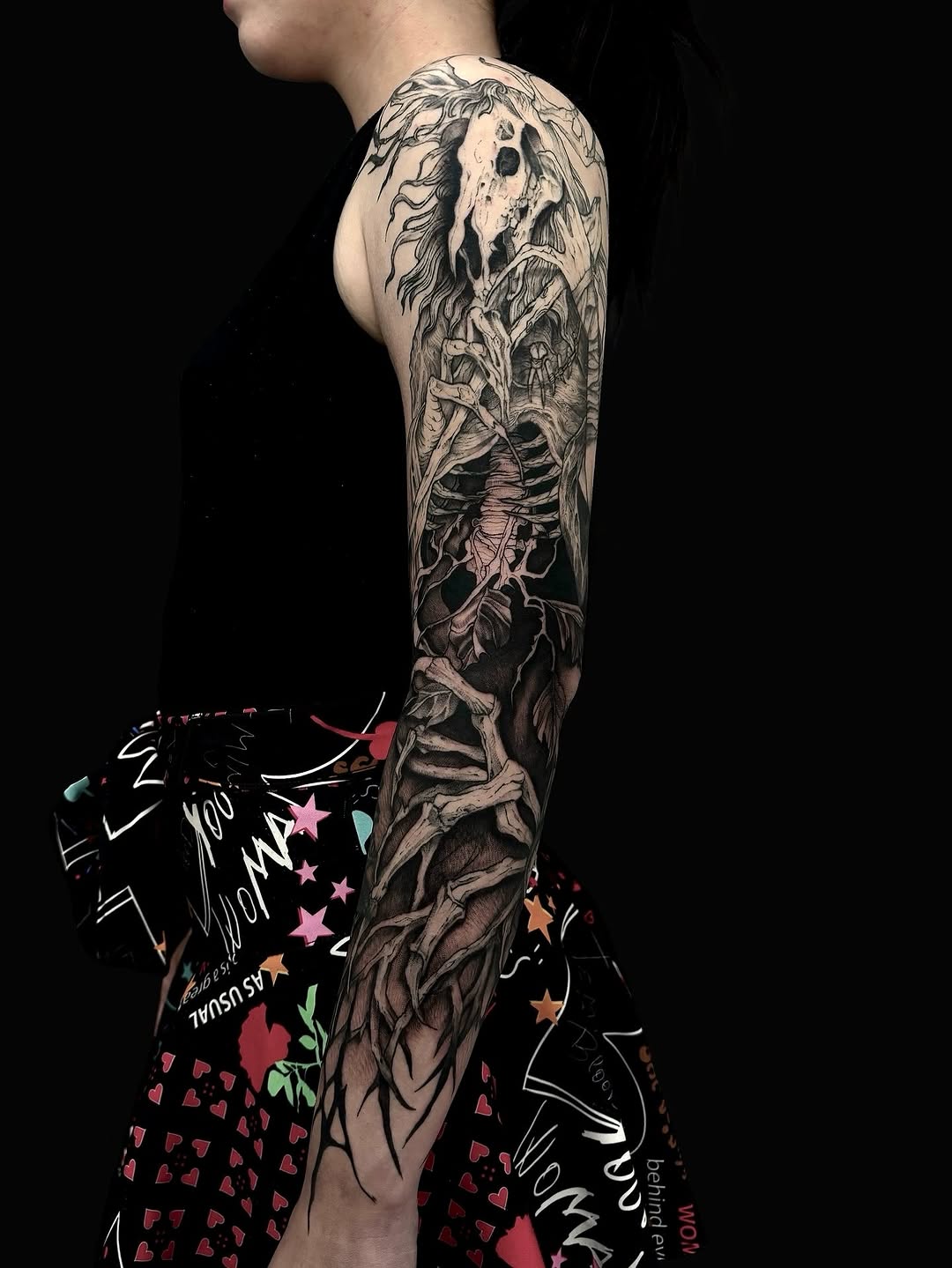 Tattoo by @ariusink โ dark_realism, blackwork