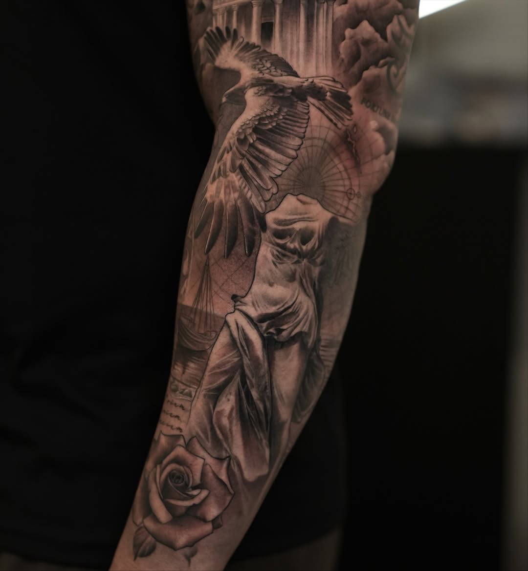 Tattoo by @pinedatattoo79 โ realism, black_and_grey